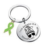 Funny Transplant Gift This Badass is A Transplant Warrior Keychain for Heart Liver Transplant Fighter (THIS BADASS)