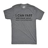 Mens I Can Fart and Walk Away Whats Your Superpower T Shirt Funny Sarcastic Tee Mens Funny T Shirts Funny Funny Adult Humor T Shirt Novelty Tees for Men Dark Grey L