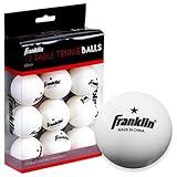 Franklin Sports Ping Pong Balls - Official Size + Weight White 40mm Table Tennis One Star Professional Durable High Performance 12 Count (Pack of 1) Packaging may vary, White