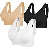 Womens Sports Bras, Yoga Comfort Seamless Stretchy Sports Bra for Women 3 Pack