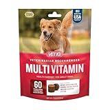 VetIQ Multivitamin Supplement for Dogs, Supports Active Brain Function, Immune System, and Digestive System, Hickory Smoke Flavored Dog Multivitamin, Made in The USA, 60 Count