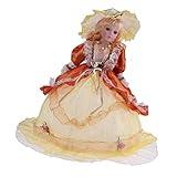 Luzhengyang Elegant Handcrafted Vintage Winter Porcelain Dolls Collectible Victorian Beauty Display Stand Yellow 18 inch Gifts for Girls Miniature Figurine Figure Home Office Decoration