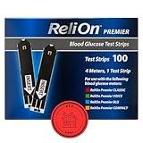 ReliOn Premier Blood Glucose Test Strips | Blood Glucose Test Strips | Test Strips for Diabetes | Blood Sugar Test Strips | Diabetic Test Strips | Reli On Premier Test Strips 100 Count + STS Sticker.