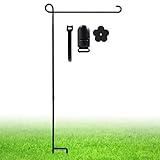 ESTTOP Garden Flag Stand, Thickened Pole Sturdy Straight Premium Metal Yard Flag Holder Weather-Proof Flagpole with Clip and Stopper for Seasonal Christmas Garden Flag, Outdoor Decor Decoration