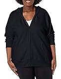 JUST MY SIZE womens Comfortsoft Ecosmart Fleece Full-zip Women's athletic hoodies, Ebony, 2X US