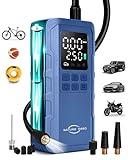 Nature Hero Tire Inflator Portable Air Compressor,150 PSI car tire air pump portable with Digital LCD Pressure Gauge,Electric Air Pump for Motorcycle Tires,Bicycle Tires and Balls,Blue