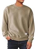 Dokotoo Men Mens Fashion Sweatshirts Fall Winter Long Sleeve Lightweight Casual Crewneck Pullover Sweatshirts Brown X-Large