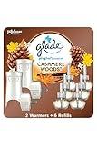 Glade PlugIns Air Freshener Starter Kit, Scented and Essential Oils for Home and Bathroom, Cashmere Woods, 4.02 Fl Oz, 2 Warmers and 6 Refills