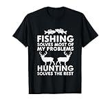 Fishing And Hunting Gifts Fathers Day Humor Hunter Cool Tee T-Shirt