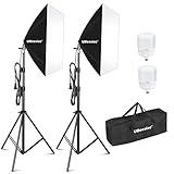 UBeesize Softbox Photography Lighting Kit, 27” x 20” Continuous Lighting Kit with 2pcs 40W E27 Socket 6500K Bulbs, Professional Photo Studio Lighting for Video Recording, Portrait Shooting