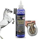 E3 Thrush Clear for Horses - 8oz - Non-Staining Quick Acting Formula. Horse Thrush Treatment. Hoof Hardener. Applicator Brush Included.