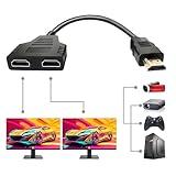 HDMI Splitter Cables Male 1080P to Dual HDMI Female 1 to 2 Way HDMI Splitter Adapter Cable for HDTV HD, LED, LCD, TV, Support Two TVs at The Same Time