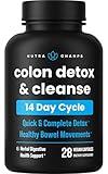 Colon Cleanse & Detox for Weight Loss [14 Day Quick Cleanser] Safe & Effective Formula with Probiotic & Digestive Enzymes for Constipation Relief - Capsules Supplement to Flush Toxins & Boost Energy