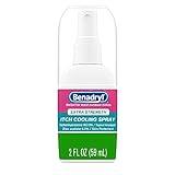 Benadryl Extra Strength Anti-Itch Cooling Spray, Diphenhydramine HCI Topical Analgesic and Zinc Acetate Skin Protectant for Fast Relief from Most Outdoor Itches, Travel Size, 2 fl. oz