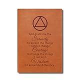 WHLBHG AA & NA Sobriety Leather Notebook Addiction Recovery Gift for Friends Women Men Birthday Gifts New Beginnings Gifts for Friends (God grant me-AA)