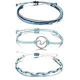 Softones VSCO String Wave Bracelets for Women Handmade Colorful Waterproof Adjustable Braided Beach Bracelet Set for Women