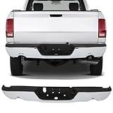 FINDAUTO Rear Step Bumper Fit for 2009-2010 for Dodge Ram 1500,2011-2018 for Ram 1500,2019 for Ram 1500 Classic Back Bumper Comes without Parking Sensor Holes with Dual Exhaust