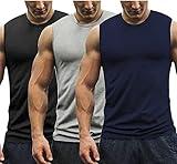 COOFANDY Men's 3 Pack Workout Tank Tops Sleeveless Gym Shirts Bodybuilding Fitness Muscle Tee Shirts