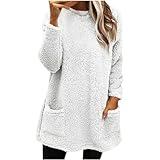 Womens Fleece Sweatshirt Sherpa Lined Sweatshirt Fuzzy Pullover Sweatshirt Paw Print Sweatshirt Thermal Sweatshirt Cyber of Monday Deals 2024