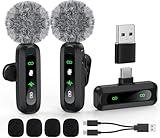 USB C Lavalier Microphone Wireless Mini Mic for Type-C Android Phone/Tablet/PC Video Recording Clip-on Mics with Rotatable Clip&Denoise Recording, Ideal for Vlog Tiktok Youtube Podcast Content Creator