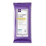 Medline ReadyBath LUXE Antibacterial Extra Thick Adult Bath Wipes (8 Wipes), Unscented, No Rinse Formula with Aloe, Shower Wipes for Sensitive Skin, Hypoallergenic & Alcohol-Free, 8 x 8 Inch