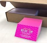 Coupon Cards For Your Business - Custom Design - 250pcs - Two Sides Printing (Pink)