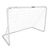 Franklin Sports Competition Soccer Goal - Steel Backyard Soccer Goal with All Weather Net - Includes 6 Ground Stakes - 6'x4' - Silver