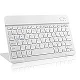 EDIVIA Wireless Keyboard for Amazon Fire HD 8 Tablet,Universal Slim Portable Bluetooth Keyboard Compatible with Amazon Fire Tablet HD 8 Keyboard with Built in Rechargeable Battery,White