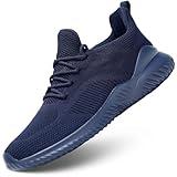 Wrezatro Mens Lightweight Athletic Running Walking Gym Shoes Casual Sports Comfortable Shoes Fashion Sneakers Travel Jogging Work Shoes Dark/Blue