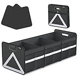 INFUOAP Trunk Organizer for SUV, Universal trunk organizers for car with Multi Pockets, Foldable Heavy Duty Collapsible Trunk Storage Organizer with Reflective Stripe