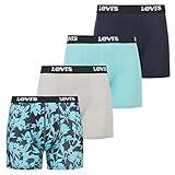 Levi's Mens Underwear Microfiber Boxer Brief for Men Ultra Soft 4 Pack Floral L