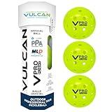 Vulcan | VPRO Flight Outdoor Pickleball | Official Ball of The PPA Tour & MLP | Hi-Vis Yellow | 3 Pack