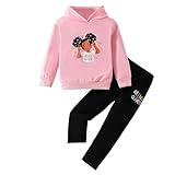 Kid Toddler Girls Clothes Cartoon Pattern Printed Sweatshirt Hoodie Sports Pants 2PC Girl Fall Winter Clothing Set(7-8T)