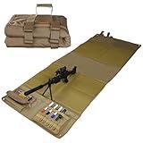 Shooting Mats Prone Padded, Extra Large Portable Roll Up Folded Waterproof Non-Slip Tactical Shooting Mat with Thickened Cotton Padding, Bipod Holder & 2 Accessory Pockets for Range Shooting Hunting