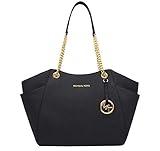 Michael Kors Women's Jet Set Travel Tote, Black Pvc, Large