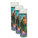 HEALING ATLAS - 3 Pack - St Jude - San Judas Tadeo Devotional Candles - Unscented Catholic Vigil Candles for Energy Cleansing - Hours Burn Time, Ideal for Religious Rituals and Meditation Practice