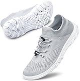 DOUSSPRT Womens Walking Shoes Slip On Hypersoft Sock Tennis Water Sneakers Fashion Casual Mesh Comfortable Athletic Breathable Running Light Grey Size 7