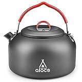 Alocs 1.4L Kettle Teapot, Portable Camping Coffee Pot, Hard-Anodized Aluminum Camping Kettle, Compact Tea Kettle for Stove Top, Outdoor, Hiking, Camping, Picnic and Traveling.