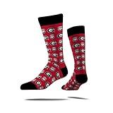 Strideline NCAA Mens Repeat Logo Dress Socks-Georgia-Size M/L (8-12)