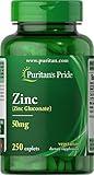 Puritan's Pride Zinc 50 Mg to Support Immune Health Tablets, 250 Count