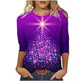 Anjikang Flash Deals Christmas Tree Shirt Christmas Long Sleeve Layering Tees for Women Christmas Cute Y2K Tops Christmas Fitted Black Long Sleeve Shirt