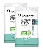 Sea to Summit Wilderness Wipes Rinse-Free Body Wipes, 2-Pack (12 Wipes per Pack)