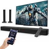 GEOYEAO Bluetooth Soundbar 2.2CH 140W 3D Surround Sound Home Audio System with Dual Subwoofer, Perfect for 32" to 75" TVs - Ideal for Gaming, Music & Entertainment