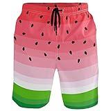 visesunny Interesting Watermelon Print Beach Shorts Men Summer Swim Trunks Sports Running Bathing Suits with Mesh Lining