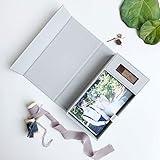 Handmade Linen Photo Craft Jewelry Storage Box with USB Slot(No USB Drive) - Wedding Bridal Party Gift Box Holds 100 Prints Up to 4"X6"