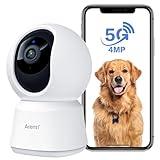 ARENTI 5G Security Camera Indoor, 4MP Pet Camera with Speaker for Dog/Cat, Baby Monitor with Phone App, Dual-Band WiFi, Auto Tracking, Super Night Vision, 2-Way Talk, Cloud & SD Card Storage