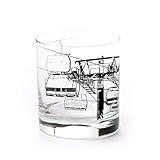 Black Lantern Whiskey Glasses - Unique Themed Cocktail & Everyday Use Drinking Glasses, Perfect for Outdoor Enthusiasts & Nature Lovers - (One 11oz. Glass) Ski Lodge Design