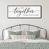 GraceView And So Together They Built A Life They Loved Wall Decor 42”X15” And So Together They Built A Life They Loved Framed Wall Decor for Bedroom Wall Decor Above Bed for bedroom Aesthetic And