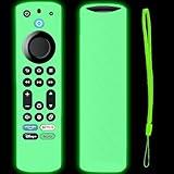 TOKERSE Remote Cover Compatible with Toshiba/Insignia/Omni/2 Series/4 Series TV Voice Remote, CT-RC1US-21 NS-RCFNA-21 CT95018 Silicone Remote Control Skin Case with Lanyard Glow in The Dark - Green