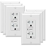 WEBANG 20 Amp GFCI Outlet, Tamper Resistant/Weather Resistant(WR) Receptacle, Self-Test Ground Fault Circuit Interrupter with LED Indicator, Wall Plates and Screws Included, UL Listed, White, 6 Pack